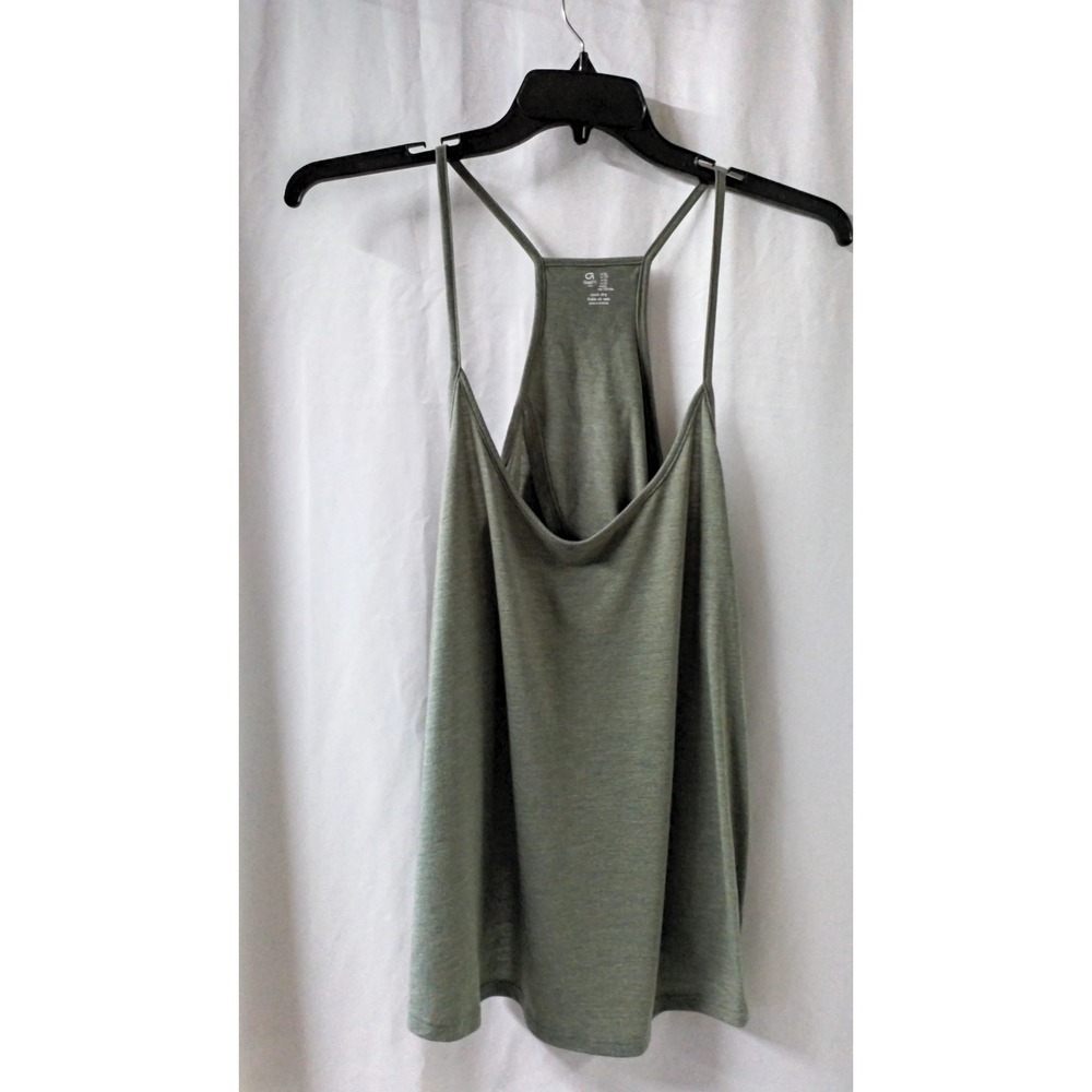Gapfit Women's XL Olive Flowy Tank with‎ Crisscross Back